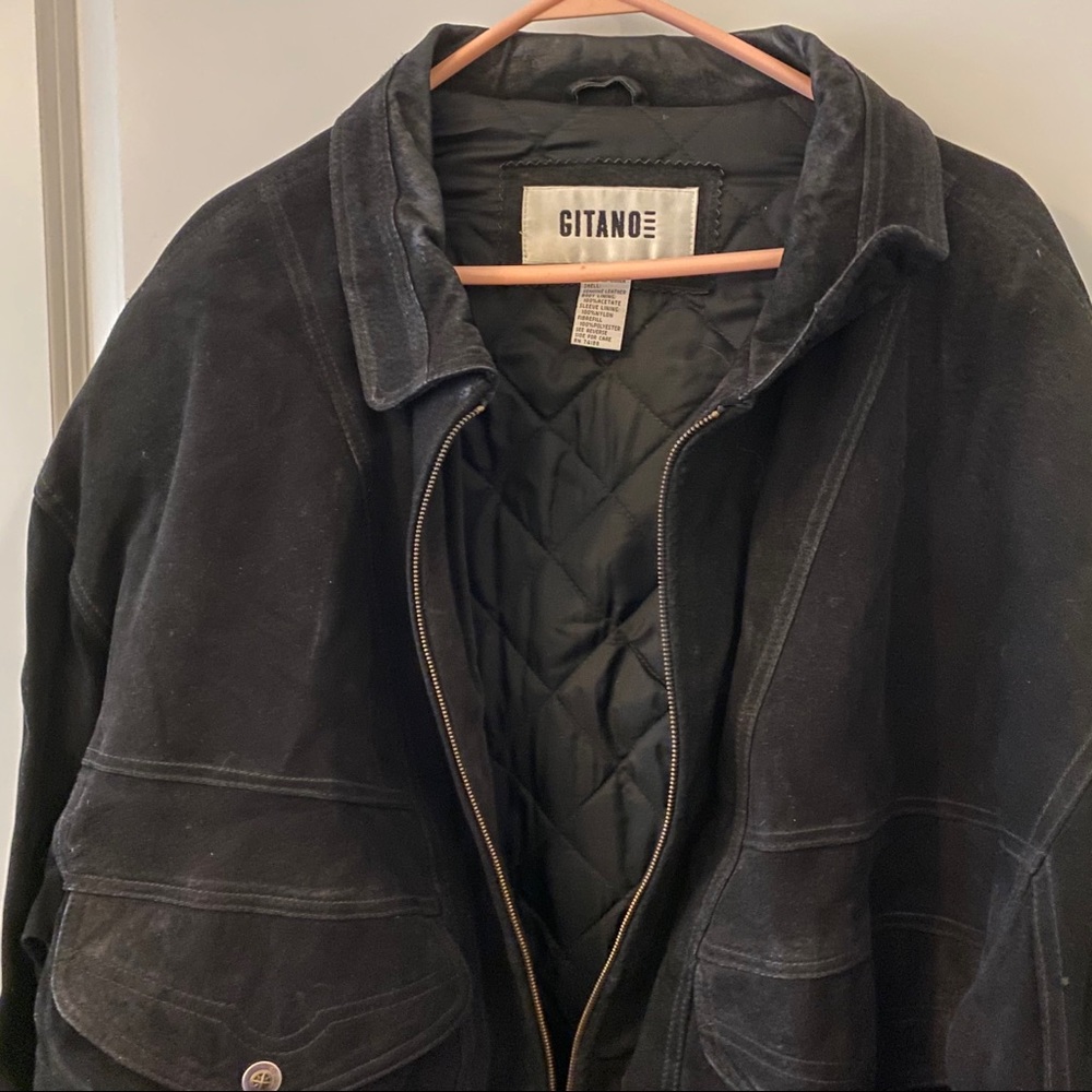 🎈Black Suede Leather Jacket - Picture 2 of 3